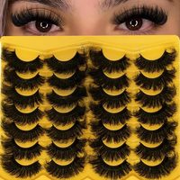 Faux cils volumineux 8D effet œil de chat, en bande, semi-faits à la main, en fibres synthétiques, pour 14 paires, 25 mm, grandes bandes de cils longs, pack