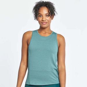 Camiseta sin mangas de Color sólido personalizada de alta calidad para mujer, ropa deportiva informal para gimnasio y entrenamiento de verano, camiseta sin mangas al por mayor - Product Image 6