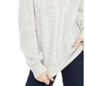 Maglione a Collo Alto in Maglia Intrecciata per Ragazze Taglia Grande Crave Fame, Stampa Floreale Vintage, Cardigan Invernale Traspirante con Logo Frontale - Product Image 3