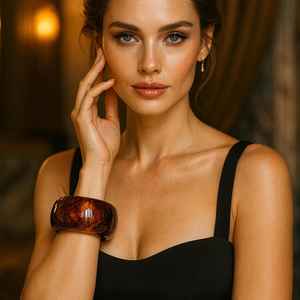 Brazaletes de resina facetados personalizados modernos etéreos - Product Image 2