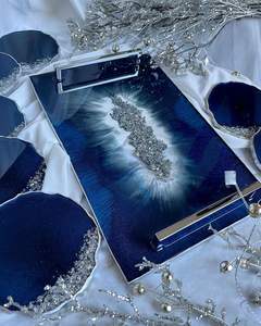 BUENA BANDEJA DE SERVICIO DE EPOXI DE RESINA PERSONALIZABLE CON ESTILO Diseño rectangular para el hogar Restaurante Hotel Bandeja de resina - Product Image 1