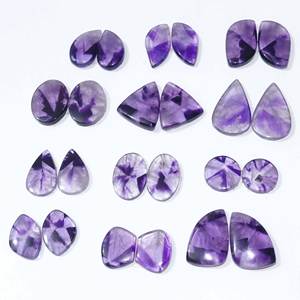 100% par de amatistas naturales proveedor de piedras preciosas cabujón par de piedras preciosas precio al por mayor mejor calidad de piedras preciosas para la fabricación de joyas - Product Image 2