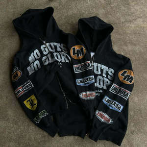 Sweat à capuche d'hiver vintage à double fermeture éclair personnalisé délavé à l'acide pour hommes impression numérique broderie patch sweats à capuche en polaire délavée - Product Image 3