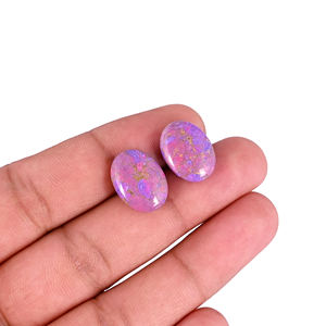 Lot en gros de pierres précieuses ovales en turquoise cuivre violet, cabochon, pour la fabrication de bijoux - Product Image 2