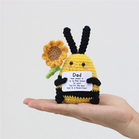 Soutien émotionnel Crochet abeille ornement avec carte cadeau pour la famille amis enseignant maison Table bureau décoration