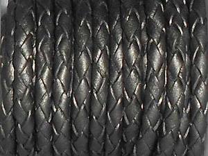 Gran oferta, cordón de cuero trenzado redondo de 4mm de alta calidad, accesorio de pulsera DIY, precio al por mayor, accesorios y componentes de joyería - Product Image 5