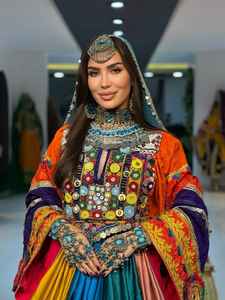 Vestido largo de terciopelo bordado Afghani Kuchi para mujer de primera calidad, ropa tradicional para fiesta de boda, vestido afgano Vintage para mujer - Product Image 5