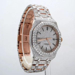 Montre de luxe VVV entièrement automatique Moissanite Diamond Iced Watch Mouvement à quartz Verre Style d'affaires 'Montres glacées' Collection de luxe - Product Image 2