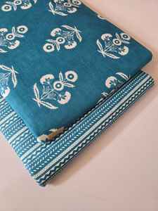 Conjunto de Tela Vaquera de Algodón Estampada Jaipuri sin Costuras en la Parte Superior e Inferior |   60*60 |   1 Lote 5m Superior 5m Inferior |   Traje para Niña - Product Image 4