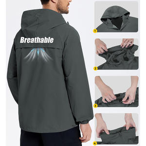 Veste de randonnée imperméable respirante écologique flexible et réglable avec capuche - Product Image 2