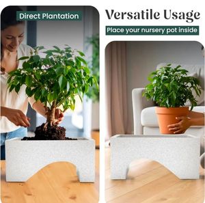 Pots à fleurs en céramique de haute qualité - Design moderne, jardinières d'extérieur avec trous - Product Image 4