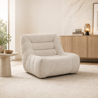 Fauteuil modulaire capitonné en tissu kaki de luxe moderne, confortable pour le salon, canapé de détente