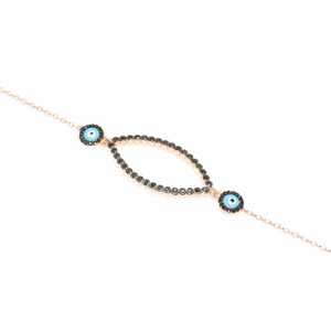 Pulsera de Plata de Ley 925 con Diseño de Ojo Rosa para Regalo - Product Image 2