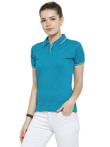 2022สำหรับผู้หญิงเสื้อโปโลผ้าฝ้าย100% ระบายอากาศลายทึบออกแบบได้เองสไตล์ลำลอง - Product Image 5