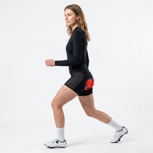 Shorts de cyclisme pour hommes, noir et rouge, rembourrés, respirants, séchage rapide, en spandex et polyester, style ajusté - Product Image 4