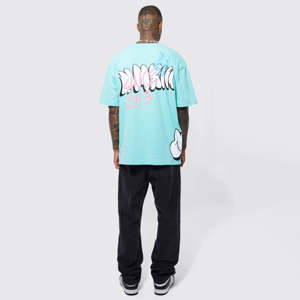 T-shirt surdimensionné pour homme en coton 100% avec logo imprimé sur le devant, couleurs personnalisées, écologique, respirant, prix direct usine - Product Image 4