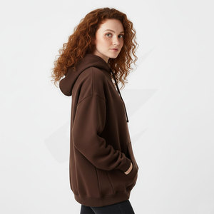 Sweat-shirt à capuche surdimensionné pour femme, coupe ample, design personnalisé, en molleton épais, fabrication OEM, vente en gros pour la vente au détail - Product Image 5