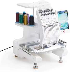 Machine à broder plate à 12 aiguilles conviviale, 1200 tr/min, haute précision, zone de broderie de 100x235 mm, tête unique, manuelle, usage domestique - Product Image 6