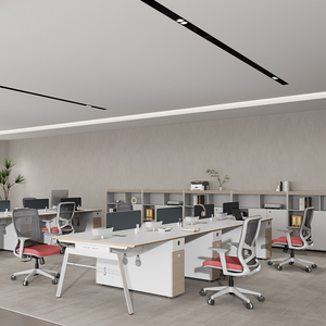 Cubículo modular de diseño moderno, Partición de personal para 2-6 personas, estación de trabajo, escritorio, muebles de oficina, partición móvil - Product Image 4