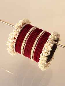 Casual Vintage Wedding Wear Women's Artificial Chudiyan Sets Unique Designs Plain Color Pearl Embroidered Bangles Churiyan Sets - Product Image 3