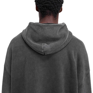 Sudadera con Capucha para Hombre, al por Mayor, 420 GSM, Gruesa, Lisa, con Logotipo Personalizado, Estilo Vintage Desgastado, Lavado Ácido, Decolorado por el Sol - Product Image 3