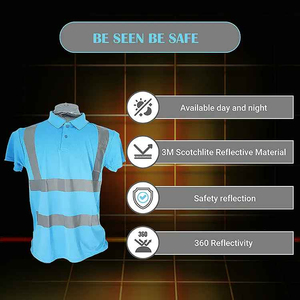 เสื้อเซฟตี้แขนสั้นสะท้อนแสงสไตล์ Hi Viz สำหรับฤดูร้อนเสื้อโปโลยูนิฟอร์มปลอดภัยปรับแต่งโลโก้ได้ตามต้องการ - Product Image 4