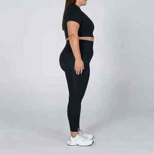 Custom High-Quality Women's Yoga Workout Set <b>Crop</b> Top & Fitness Activewear Gym Clothing with Logo - Product Image 5