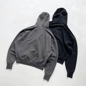 Pull à capuche surdimensionné en coton épais 500Gsm Full Zip Mask Hoodie Custom Masked Vintage Acid Wash Hoodie Pour Hommes - Product Image 2