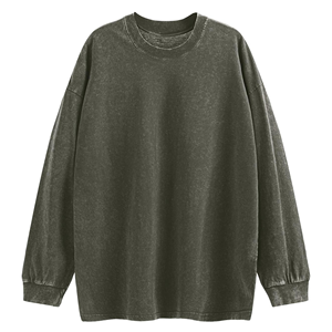 <b>Vintage</b> Oversized Unisex 100% Cotton Baggy Crewneck Streetwear <b>Sweatshirt</b> Acid Wash Winter Long Sleeve - Product Image 2