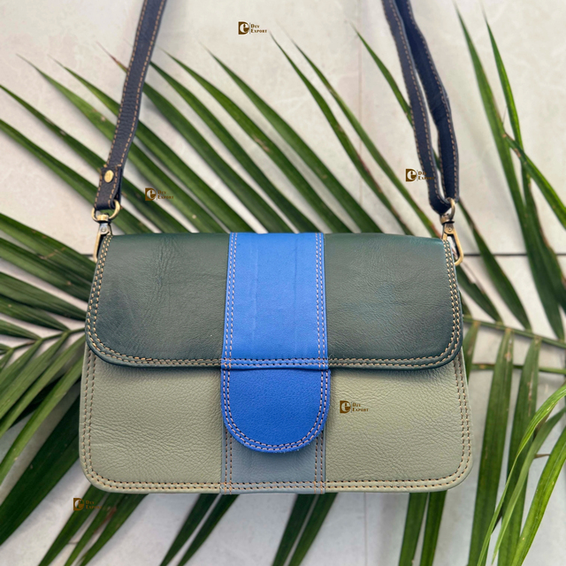 New Fashion Women's Genuine Recycled Leather Handbag Stylish Multi-Color Shoulder Sling Bag Eco-Friendly Purse for Women