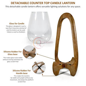 New Arrival Handmade Wooden Lantern Hanging Home Decor Wedding Decor Unique <b>Candle</b> Jar Top Selling Lantern of Wood Supplies - Product Image 2