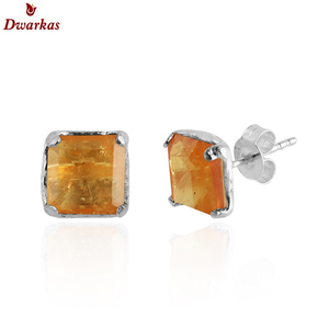 Pendiente de tuerca con textura de piedras preciosas de cuarzo Turmalina de Plata de Ley 925 de alta calidad para damas y niñas, joyería de regalo - Product Image 3