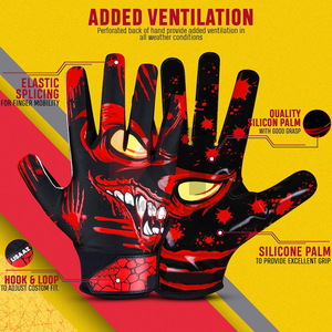 Guantes de Fútbol Americano de Diseño Personalizado para Adultos y Niños, Agarre Adherente y Ajuste Flexible - Product Image 3