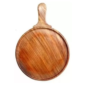 Wholesaler Natural Wooden Round <b>Pizza</b> Serving Tray with Handle for Kitchen Ware & Tabletop <b>Pizza</b> Serving <b>Peels</b> - Product Image 2