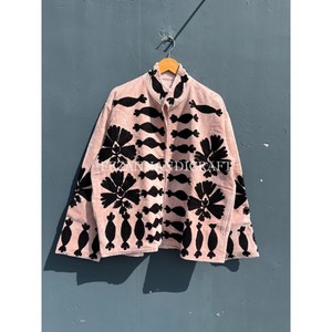 Unisex Designer Velvet Jacket Flowers Embroidery Stand Collar Winter <b>Coat</b> Handmade Women's Short Suzani Jacket Lining for Spring - Product Image 2