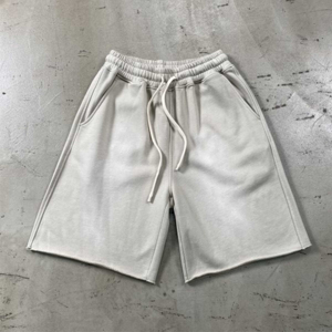 Pantalones cortos de lana de algodón 100% de alta calidad personalizados para hombres, pantalones cortos sólidos Vintage French Terry Acid Wash para exteriores Sun Fade - Product Image 5