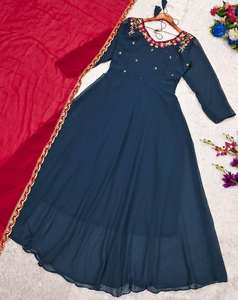 เดรสแขนยาวผ้าไหมสไตล์ปากีสถาน Kameez Dupatta ดีไซน์เนอร์ทำมือสำหรับงานแต่งงานและงานปาร์ตี้ - Product Image 3