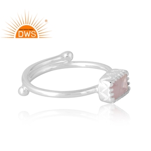 Best Design Sterling Silver Natural Rose <b>Quartz</b> Gemstone <b>Ring</b> Custom Jewelry For Women Gift For Her - Product Image 4