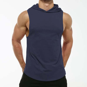 2024 Workout Stringer Muscle Cut Gym Fitness Training Tank Tops Casual Hooded Sportswear Wholesale Size <b>Sleeveless</b> - Product Image 4