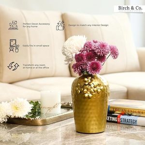 Top Selling Modern Antique Gold Coated Stainless Steel Iron Flower <b>Vase</b> Elegant Outdoor Home Garden <b>Decor</b> Party Wedding Events - Product Image 5