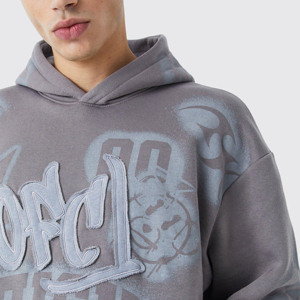Survêtement unisexe en coton délavé avec logo personnalisé OEM/ODM, imprimé floqué, pour homme, à capuche zippé, séchage rapide, coupe oversize 460g - Product Image 5