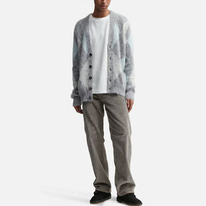 Pull en mohair pour homme, broderie personnalisée 2026, de haute qualité, mélange de laine, tricoté avec boutons - Product Image 6