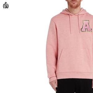 Sudadera con capucha bordada de chenilla de felpa francesa de gran tamaño personalizada para hombre, forro polar al por mayor con parches personalizados para invierno - Product Image 3