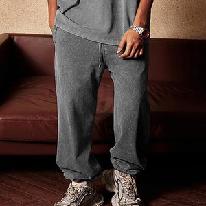 กางเกงซับเหงื่อสำหรับผู้ชายผ้าคอตตอนซักได้แบบตรงผ้าซักได้น้ำหนักเบาออกแบบได้ตามต้องการ - Product Image 4