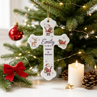 Ornement de Noël en céramique en forme de croix, pendentif suspendu en porcelaine pour couronne de Noël, décoration sacrée pour table