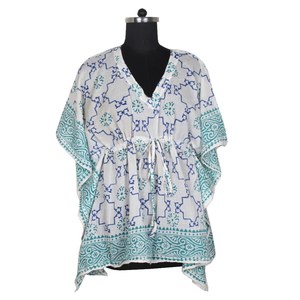 Bloc imprimé sans manches Maxi coton indien Maxi robes pour femmes KFCS087 coton été Maxi robe 100% organique porter concepteur - Product Image 6