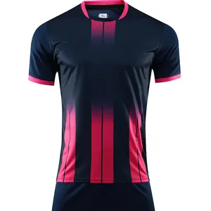 Wholesale 2024 New Models Soccer Uniform Quick Dry Stripe Football Jersey Team Shirt