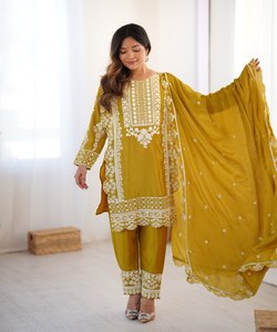 Kurti de créateur avec broderie pour un look ethnique élégant à petit budget pour les femmes Fancy Festival Wear Prix de gros Grment ethnique - Product Image 4