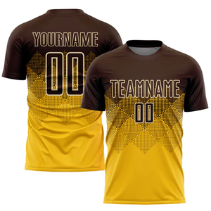 Tenues de football imprimées en polyester, manches courtes, col rond, respirantes, séchage rapide, antibactériennes, légères, personnalisables pour club - Product Image 3