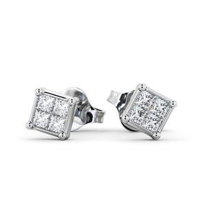 Square Princess Cut 0.40CTW Real Gold Moissanite Diamond Stud Pendientes para boda Fiesta Mujeres Joyería de lujo - Product Image 3